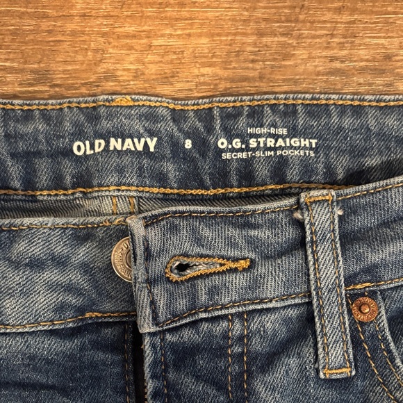 Old Navy Blue Distressed Boyfriend Jeans - Picture 2 of 4